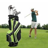 Gymax Golf Carry Bag Golf Stand Bag 6 Way Divider w/ Straps & 7 Storage Pockets Gray
