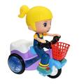 Truck and Trailer Toys for Boys In Situ Rotation Electric Three-wheeled Bicycle Music Light Toy Children Gift Plastic