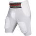 Exxact Sports Rebel 5-Pad Adult Football Girdle w/Integrated Pads w/Cup Pocket | Compression Integrated Football Pads and Protective Football Pads (Adult White) (White 2X-Large)