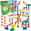 Marble Genius Marble Run - Maze Track or Race Game for Adults Teens Toddlers or Kids Aged 4-8 years old 300 Complete Pieces (118 Translucent Marbulous Pieces + 119 Glass-Marble Set) Extreme Set