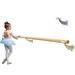 Ballet Barre Single Bar 3 FT Long 1.5 Diameter White Kids and Adults Open Bracket Wall Mounted Fixed Height Wooden Ballet Barre Home/Studio Ballet Bar Dance Bar Stretch Bar Dancing/Stretching