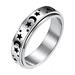 GENEMA Stainless Steel Fidget Anxiety Ring for Women Men Fidget Spinner Stress Worry Rings Star Moon Spinning Rings