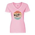 Inktastic Cycling Vintage Bicycle for Cyclist Women s V-Neck T-Shirt