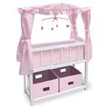 Badger Basket Canopy Doll Crib with Basket-Material:100% Polyester Fabric