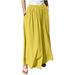 Women Cotton Linen Palazzo Pants Summer Casual Elastic High Waisted Wide Leg Pants Solid Baggy Lounge Pockets Trousers