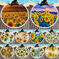 Yirtree Round Sunflower Tassels Quick Dry Outdoor Summer Beach Carpet Yoga Mat Towel