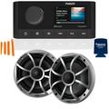 Fusion MS-RA210 Marine AM/FM/BT/NEMA2000/Sirius XM Ready Stereo with 1 Pair Wet Sounds RECON 6-S High Output 6.5 Marine Coaxial Speakers Silver Grill