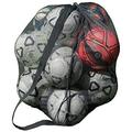 Large Capacity Sports Ball Bag Sling Shoulder Strap Soccer Basketball Mesh Net Bag Drawstring Storage Bag (Black)