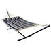 Sunnydaze 2-Person Freestanding Quilted Fabric Hammock with 12 Stand - Nautical Stripe