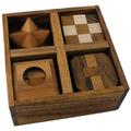 5 Wooden Puzzles Gift Set In A Wooden Box
