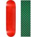 skateboard deck pro 7-ply canadian maple stained red with griptape 7.5 - 8.5
