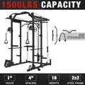 Mikolo Power Rack Cage Weight Rack with Cable Crossover Machine Multi-Function Squat Rack with J Hooks Dip Bars and Landmine for Home Gym (Bllack)