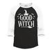 Shop4Ever Men s Good Witch Halloween Costumes Raglan Baseball Shirt Small Black/White