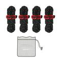 Opolski 4Pcs/Set 3.5m High Density Strong Toughness Canopy Connecting Rope with Fixing Buckle Camping Tent Reflective Rope for Hiking