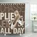 Libin Plie Ballet All Day Dance Shoes Words Text Dancing Shower Curtain 66x72 inch
