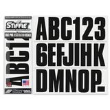 STIFFIE Uniline Black SUPER STICKY 3 Alpha-Numeric Identification Custom Kit Registration Numbers Letters Stickers Decals for Boats & Personal Watercraft PWC Sea-Doo SPARK Inflatable Boats RIB PVC