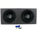 2) Power Acoustik BAMF-124 12 3500w DVC Car Subwoofers+Sealed Sub Box Enclosure