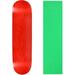 BLANK SKATEBOARD DECK - STAINED RED - 7.5 Neon Green Grip