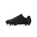 GENILU Boys Athletic Soccer Shoes Mens Training Firm Ground Soccer Cleats Fashion Sneakers for Big Kid Black 4Y