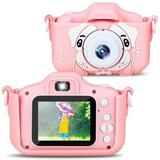 Kids Selfie Camera Kids Toys for Girls Age 3-12 Children Digital Cameras 1080P 2.0 Inch Toddler Video Best Birthday Christmas Gift 32GB SD Card 20MP Dual Cameras Pink