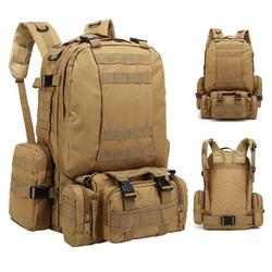 55L Military Tactical Backpack Waterproof for Men Hiking Hunting Rucksack Travel Bag Khaki