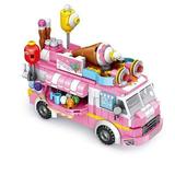 Ozy Girls Building Blocks Toys 553 Pieces Ice Cream Truck Set Toys for Girls 25 Models Pink Building Bricks Toys STEM Toys Construction Play Set for Kids Best Gifts for Girls Age 6-12 and Up