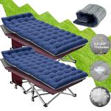 Lilypelle 75 Folding Camping Cots Adult Double Sided Double Color Cot Oxford Strong Heavy Duty Wide Sleeping Bed for Camp Office Use (2 Pack)