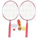 Hemoton 1 Set Colored Badminton Racket Beginner Training Outdoor Sports Leisure Toys Badminton Set for Kids Children Playing (Pink)