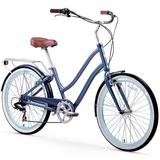 sixthreezero Every journey Women s 7-Speed Step-Through Hybrid Cruiser Bicycle 26 In. Wheels and 17.5 In. Frame Navy