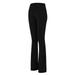 REORIAFEE Workout Leggings for Women Compression Tummy Control Yoga Pants Plus Size Trousers High Elastic High Waist Flared Pants Yoga Pants Physical Fitness Pants Black XXL