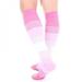 1Pair Toe Knee High Compression Socks for Women and Men Medical Calf Support Socks Graduated Compression Burn Pink L/XL