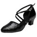 iOPQO Women s Middle Heels Women s Rumba Waltz Prom Ballroom Latin Salsa Dance Shoes Square Dance Shoes Adult Latin Dance Shoes Black 35
