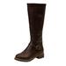 Thigh High Boots Cowgirl Cowboy Boots Wide Fit Low Heel Zip Round Toe Faux Leather Retro Walking Classic Boots Western Shoes Motorcycle Combat Boots Sale Clearance US Size 4 5 6 7 8 9