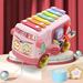 SDJMa Intellectual School Bus Toddler Xylophone Toy- Baby Xylophone Toys for 1-3 Years Shape Puzzles Knocking Piano Educational Gifts for 1 Year Old Boy and Girl