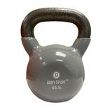 Body Sport Cast Iron Vinyl Coated Kettlebells 45 lb. Gray â€“ Kettlebell for Weight Lifting â€“ Strength Training