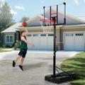 DreamBuck Portable Basketball Hoop & Goal Outdoor Basketball System with 6.6-10ft Height Adjustment Kids Basketball Hoop with Wheels Basketball Equipment for Youth Adults Indoor Outdoor Use Black