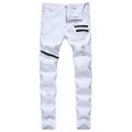 Pants for Men s Jeans Newly Slim Ripped Hip-hop Stretch Denim Cargo Pants Motorcycle Capri Trouse Pencil Pants