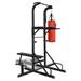 Anself Power Tower with Sit-up Bench and Boxing Bag Pull Up Bar Multi-Functional Fitness Training Equipment Home Gym Exercise Sit Up Workout Station Black 71 x 49 x 85 Inches (L x W x H)