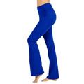 TheLovely Womens & Plus Stretch Cotton Fold-Over High Waist Bootcut Workout Flared Yoga Pants