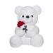 Plush Stuffed Animal Teddy Bear Cute and Cuddly Teddy Bear with Rose Sweet Bear Great Gift for Your Loved One