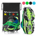 High Stream Gear Ice Cleats for Kids with 14 Stainless Steel Spikes for Hiking or Just Walking to School (Green Small)