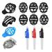 Golf Ball Marker Color Line Markers Pens Triple Track Plastic Golf Ball Marking Alignment Tool Kit Black