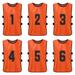 6 PCS Adults Soccer Pinnies Quick Drying Football Team Jerseys Youth Sports Scrimmage Soccer Team Training Numbered Bibs Practice Sports Vest