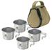 4pcs Outdoor Stainless Steel 160ml Sierra Cups with a Storage Bag Picnic Tableware Portable Barbecue Hiking Camping Cup Picnic Cookware