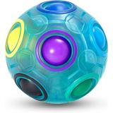Magic Rainbow Puzzle FootBall- Fidget Ball Puzzle Game- Brain Teaser Toy for Boys & Girls Age 3 and Up- Birthday Party Christmas Easter Gift Stocking Stuffers Toy for Kids Teens Adults