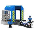 Wooden Train Tracks Accessories Train Set Piece of Police Station Compatible with All Railroad Track Collection Train Toys Expansion Pack for Kids Ages 3 and Up.