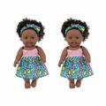 Kayannuo Toys Details African Black Black Baby Cute Curly Black 12-Inch Vinyl Baby Toy