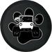 Black Tire Covers - Tire Accessories for Campers SUVs Trailers Trucks RVs and More | Paw Print Waving Dog Black 29 Inch