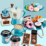 38 PCS Kids Tea Set for Little Girls Play Dessert and Toy Coffee Maker Set Age 3 4 5 6 7 8 Indoor Outdoor Pretend Toys Tea Set for Toddlers