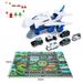 FOCUSSEXY Toddler Toys 3-6 Year Old Boy Birthday Gift Car Toy Set Aircraft Toy Set Cargo Toy Set with Large Play Mat Mini Educational Vehicle Car Set for Kids Toddlers Boys Child Gift